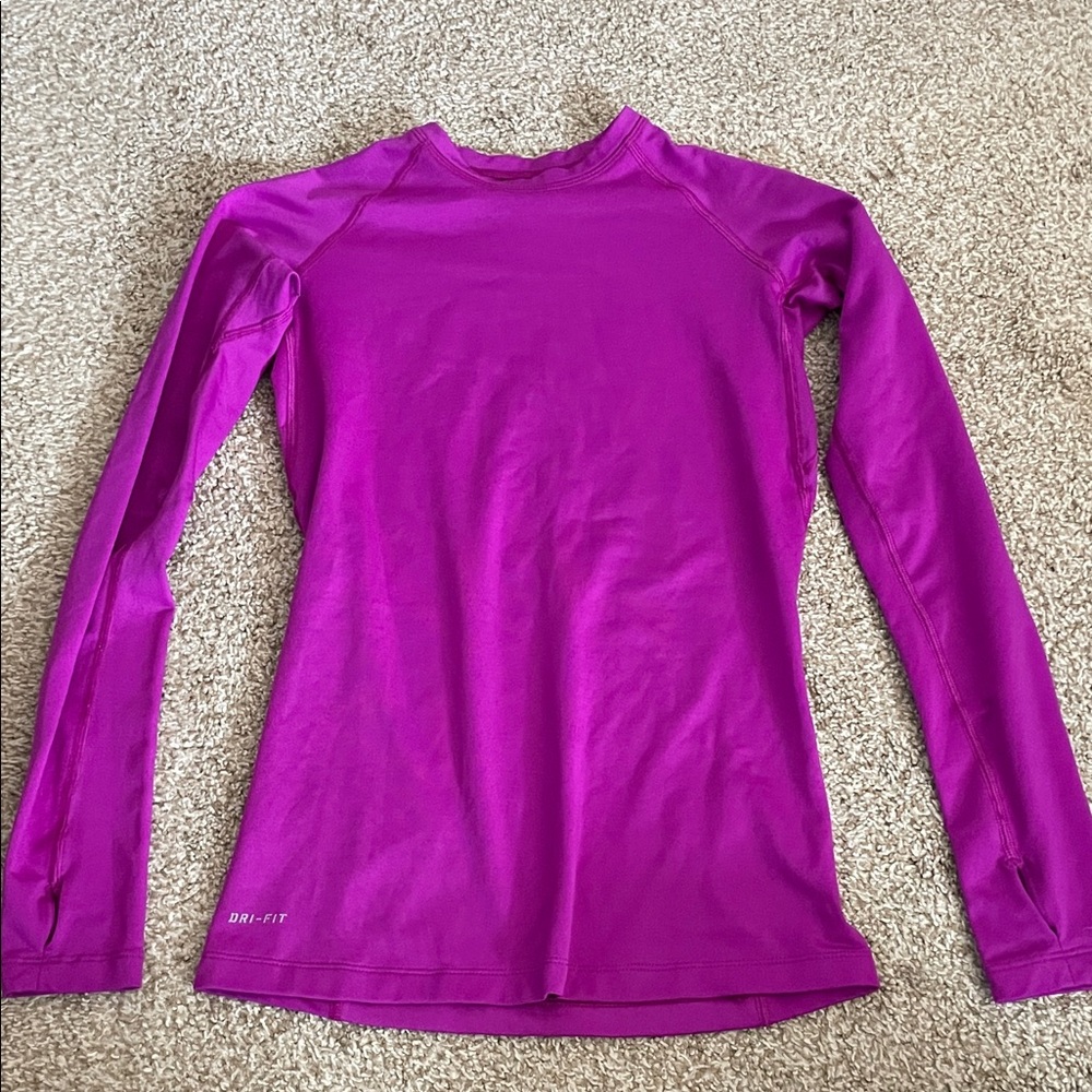 Nike Magenta Dri-FIT Compression Long Sleeve Top Size XS